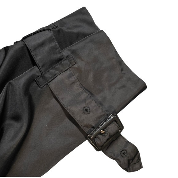 Norma Kamali Womens XL Black Double Breasted Belted Trench Coat - Picture 6 of 14